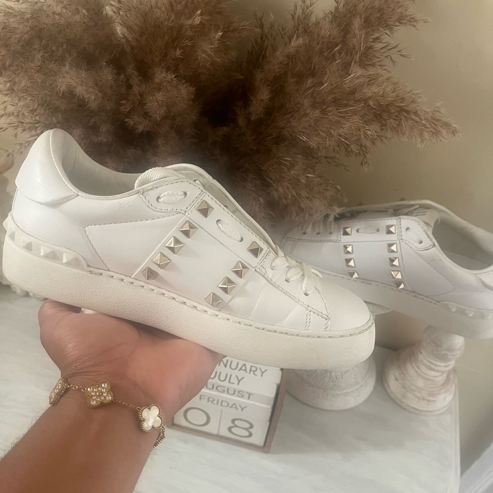 Valentino Garavani White Studded Sneakers